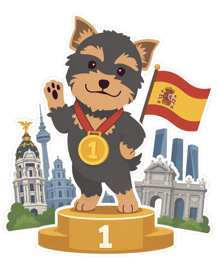 Wander Woofs mascot promoting dog-sitting jobs in Madrid and Spain.